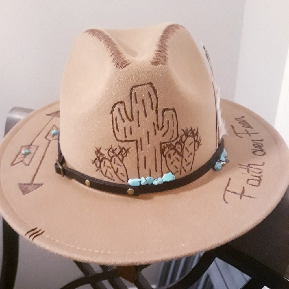 Burned Fedora Hat